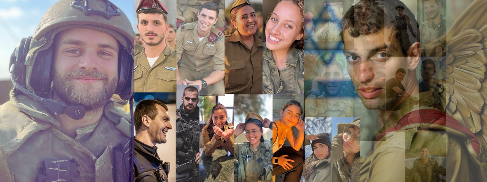Memorial collage honoring the fallen soldiers of October 7