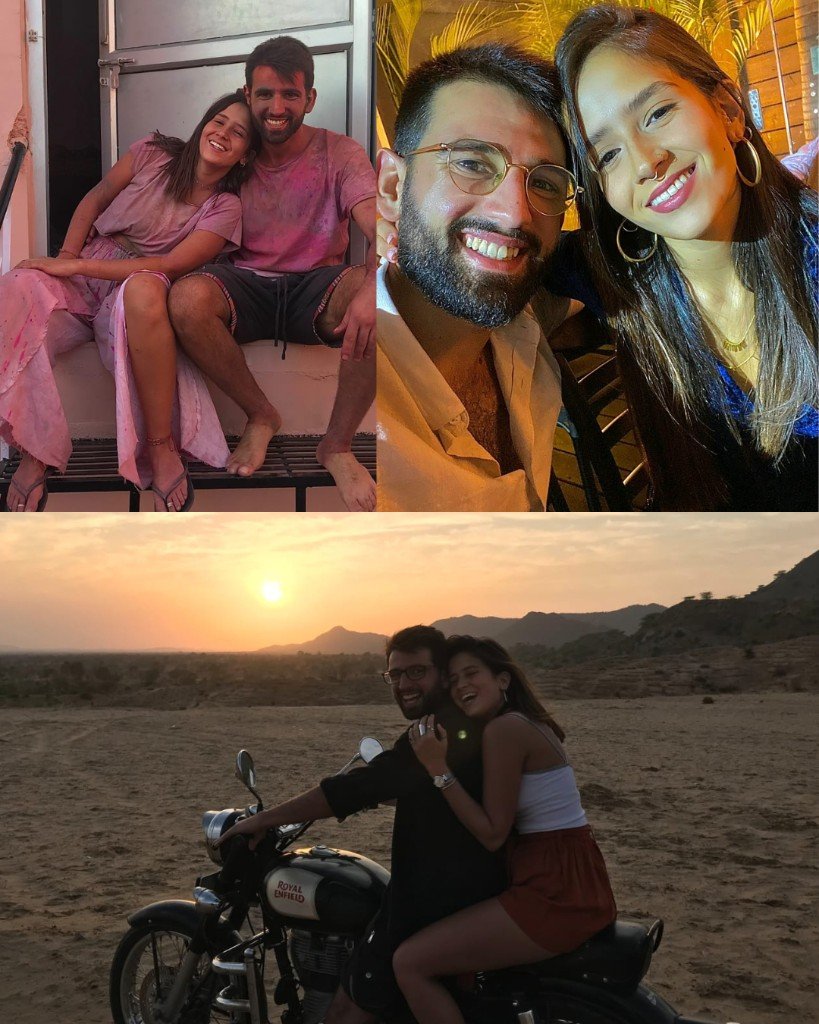 Almog Sarusi and Shahar Gindi in three photographs together.